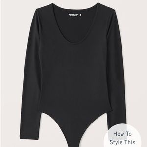 Seamless long sleeved scoop neck body suit NWT Abercrombie & Fitch